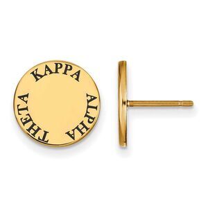 14K Plated Silver Kappa Alpha Theta Enamel Disc Post Earrings